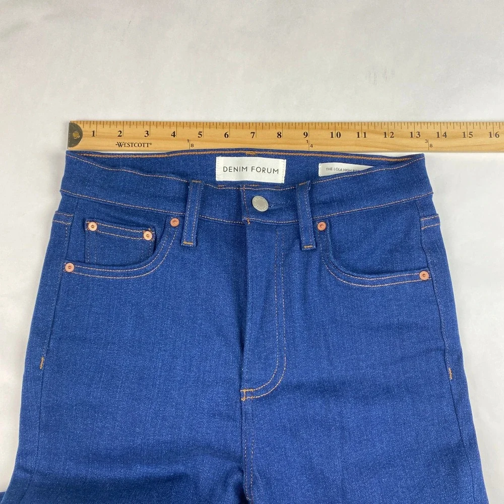 Denim Forum Jeans Women's Size 26 Blue The Arlo High Rise Straight 28L - Picture 8 of 13